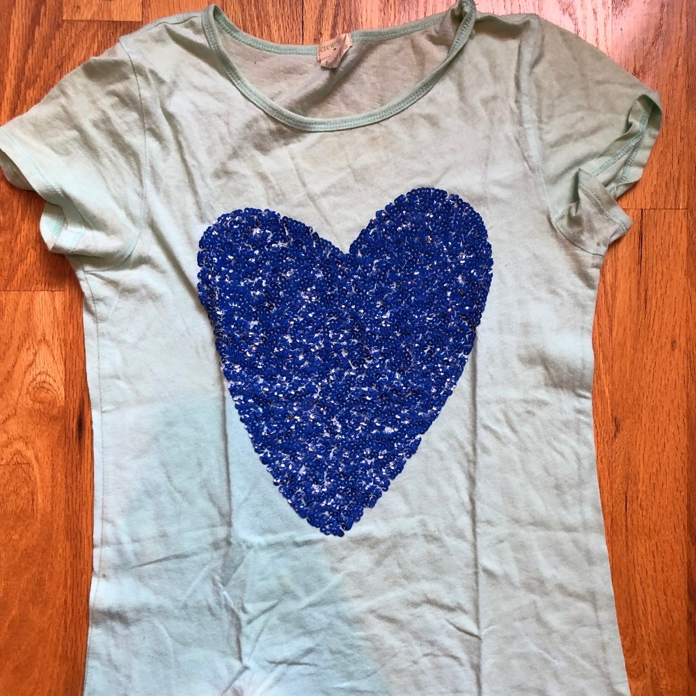 Crewcuts heart sequin tee